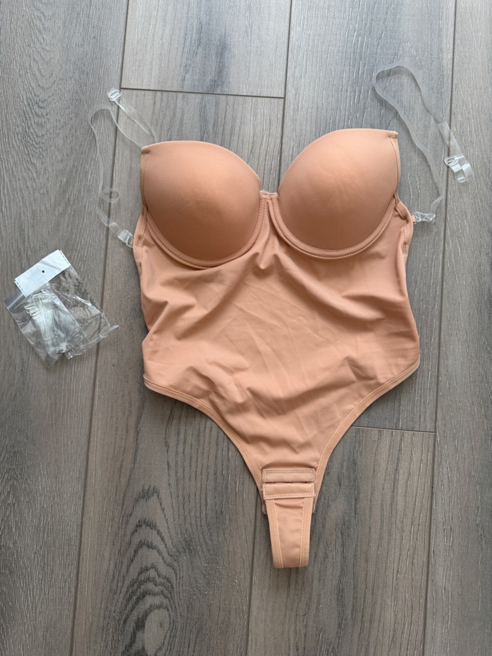 Strapless Convertible One-Piece Bodysuit - Nude Peach